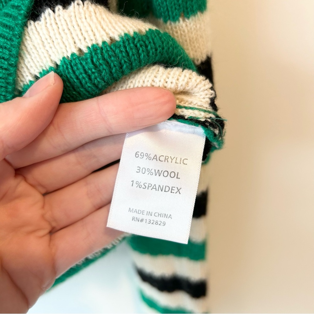 Lovers + Friends Rock N Roll Sweater Green Stripe Size Small - Picture 5 of 12